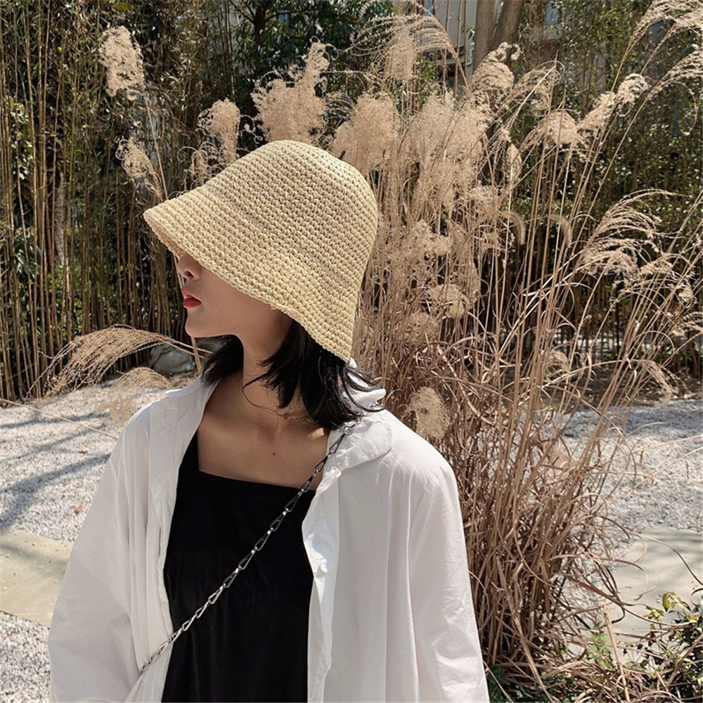Hot Women's Fashion Summer Cap - Bucket Hat Straw 리뷰 및 가격