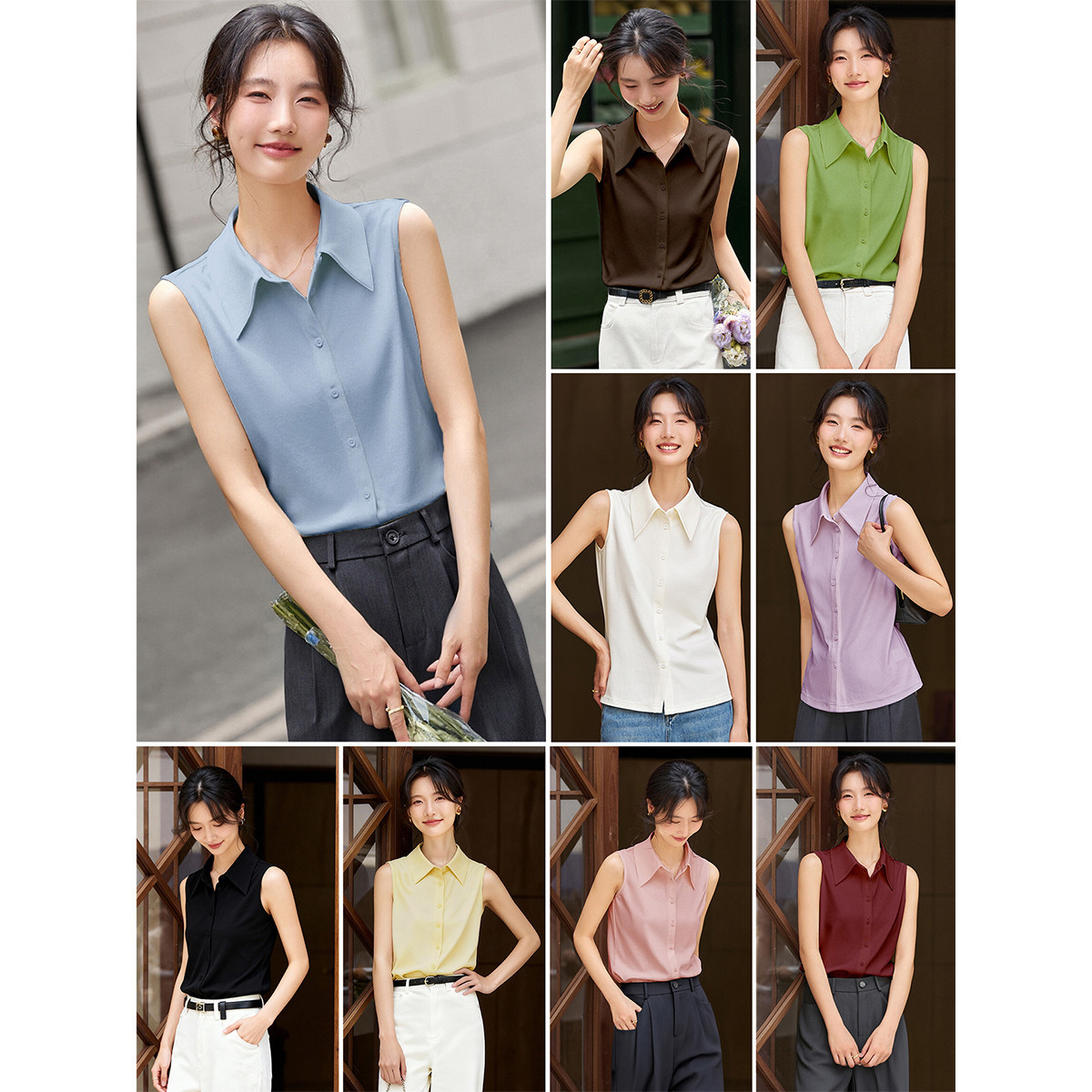 VIMLY Sleeveless Shirt for Wom - Shirt Camp Collar 리뷰 및 가격