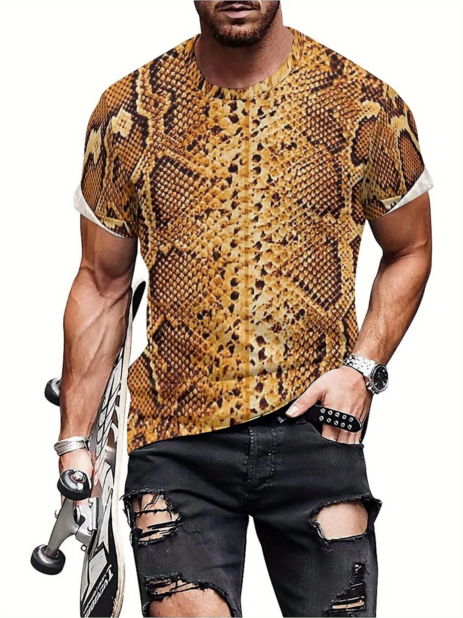 Men'S 3D Print Snake Graphic T - Tee Graphic Print 리뷰 및 가격