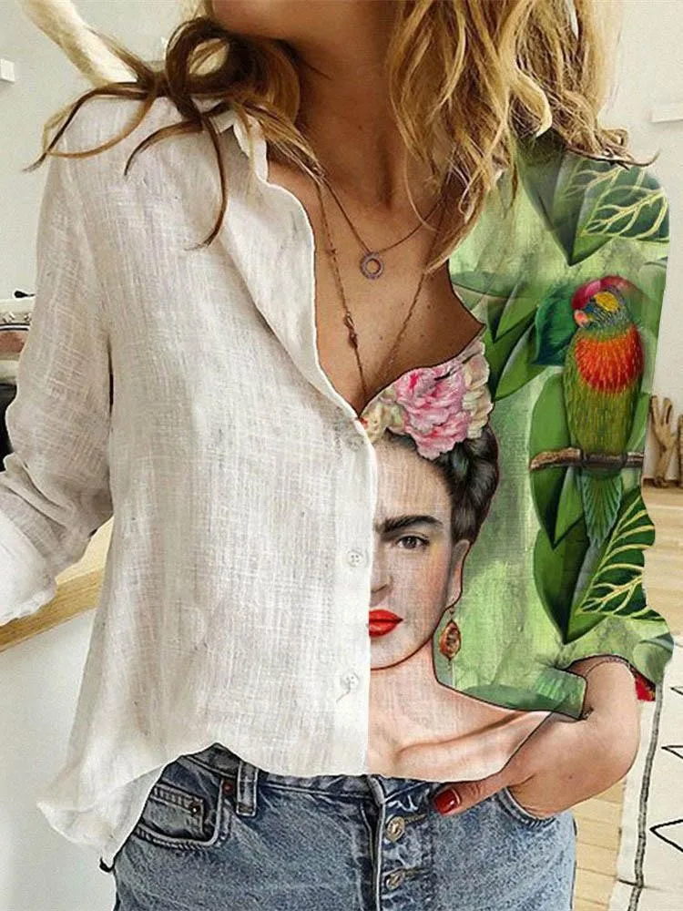 Women Spring And Autumn Long S - Shirt Camp Collar 리뷰 및 가격