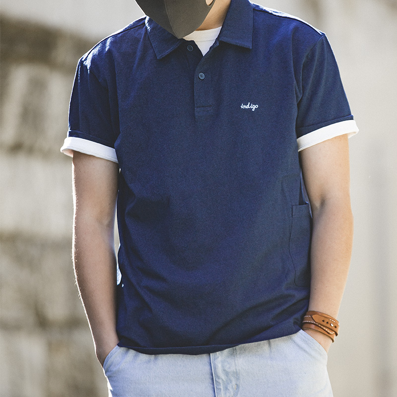 Maden Japanese Vintage Indigo  - Polo Shirt Pique 리뷰 및 가격
