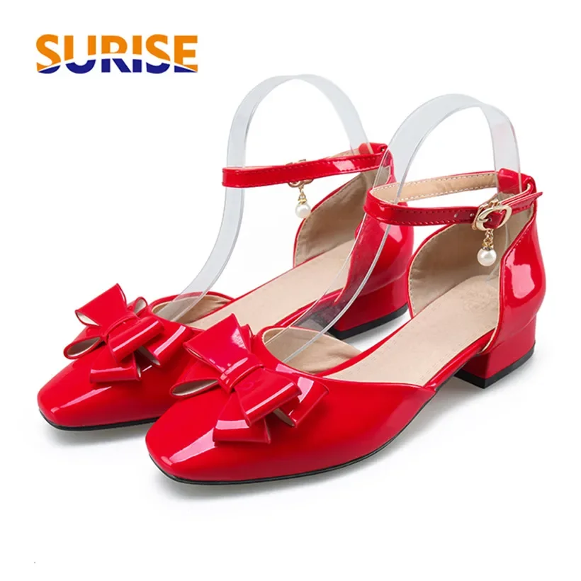 Big Size Women Bowtie Pumps Ro - Casual Sandal Leather 리뷰 및 가격